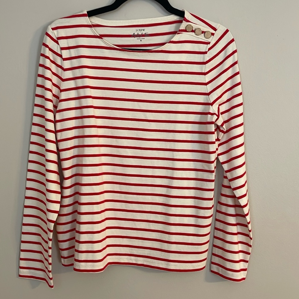 Classy Mariner J. Crew Striped button-shoulder tee